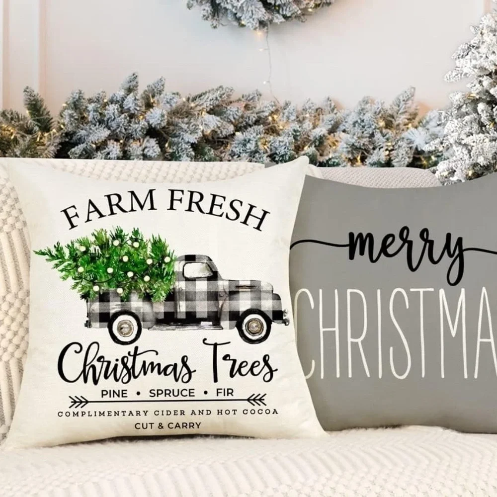Christmas Decorative Pillow Covers 8 Count